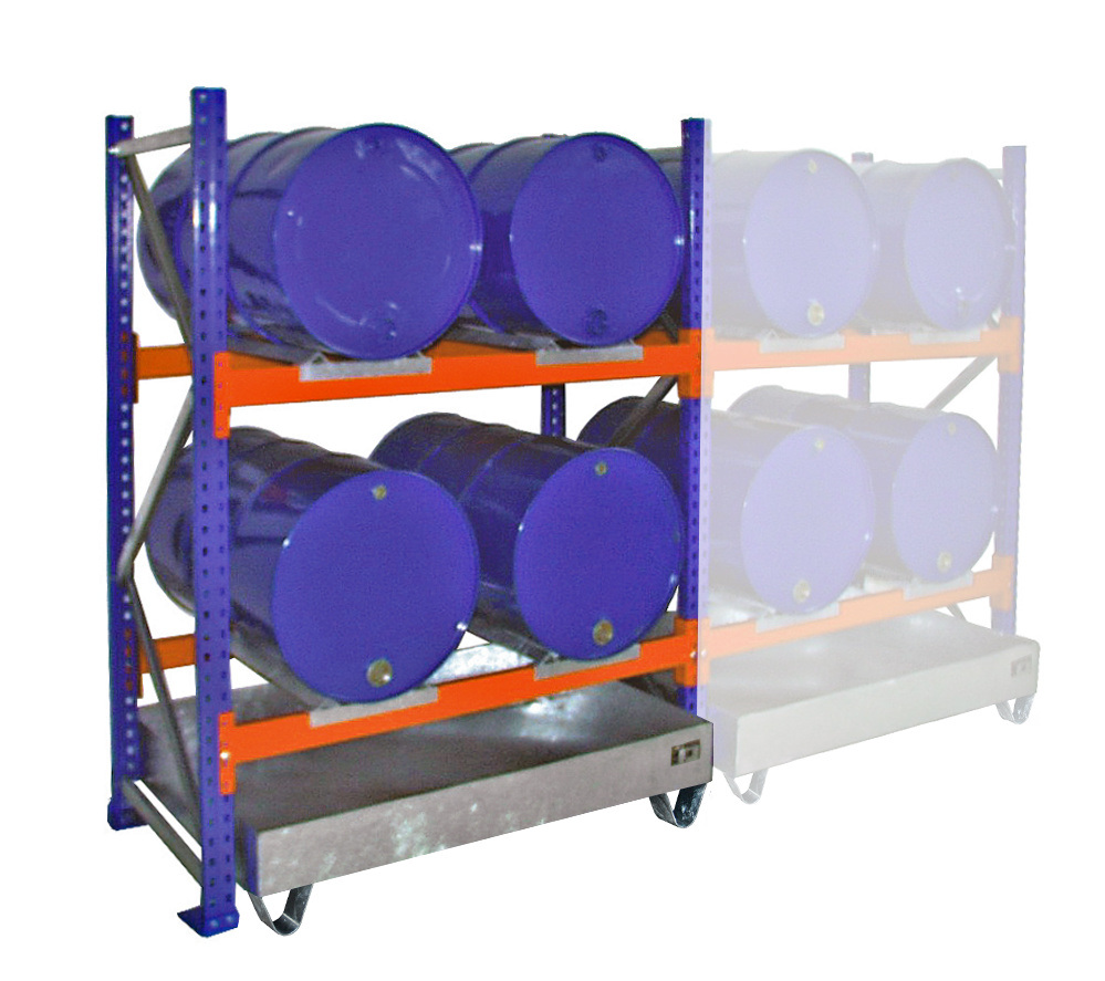 Étagères à fût avec bacs de rétention Type SÉRIE 3000